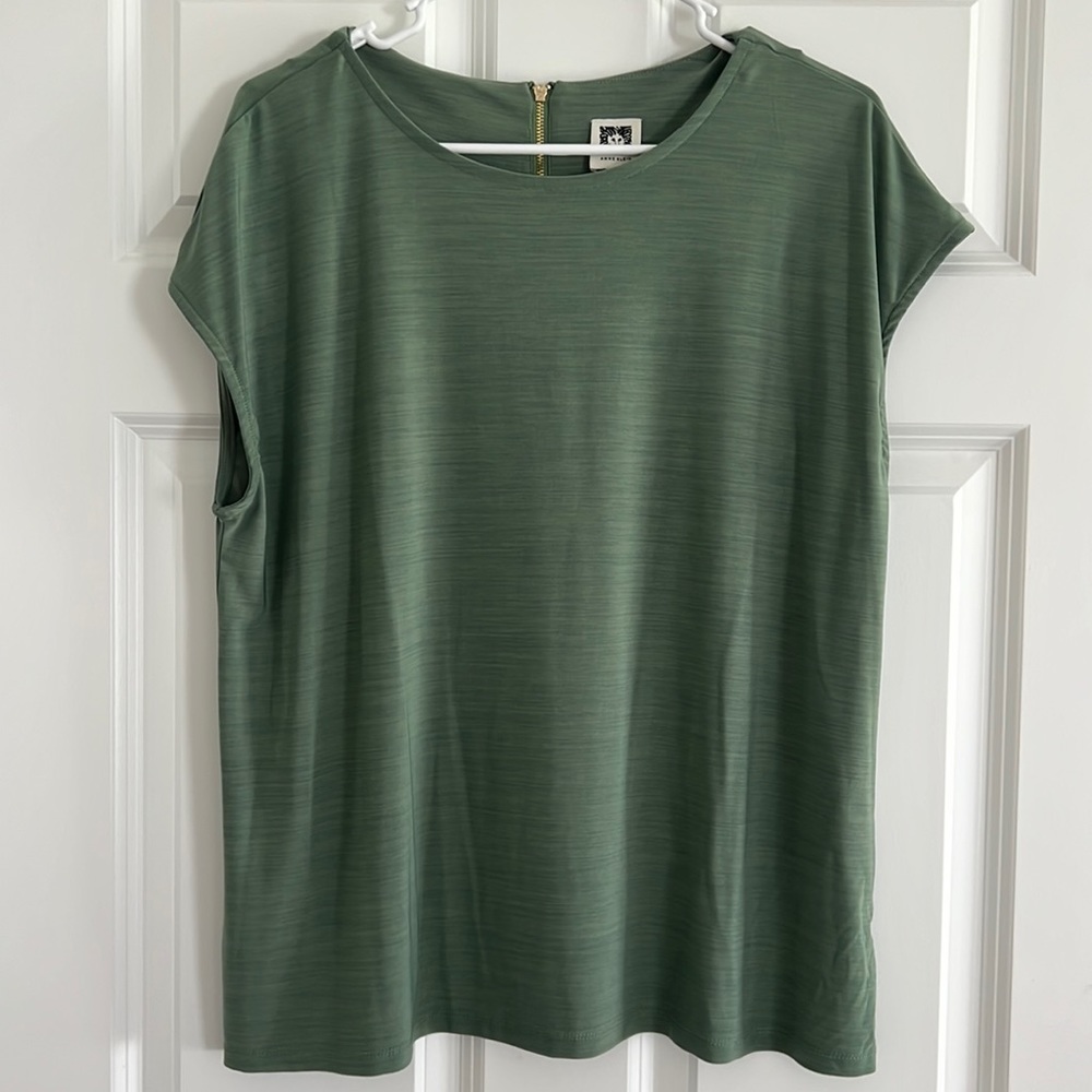 Anne Klein Green Dress Top size L